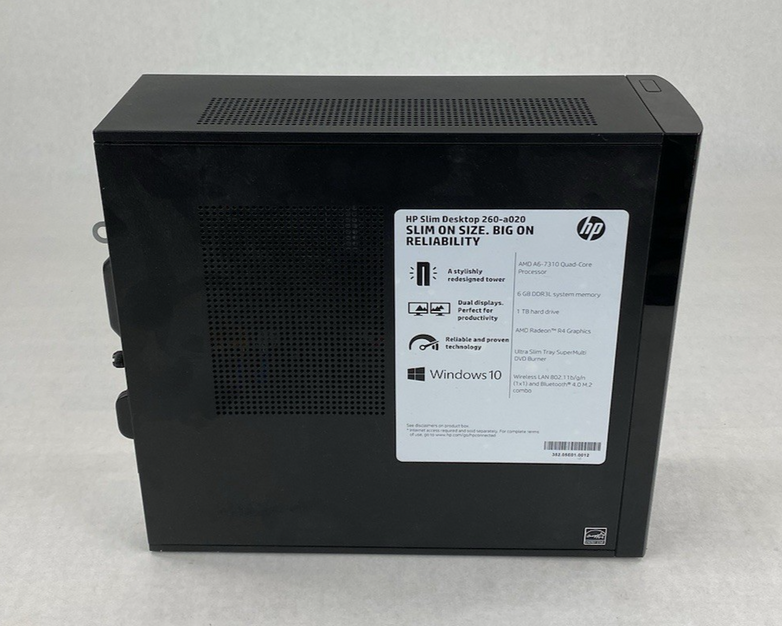 HP Compaq 260-a020 SFF AMD A6-7310 2.00GHz 6GB RAM No HDD No OS