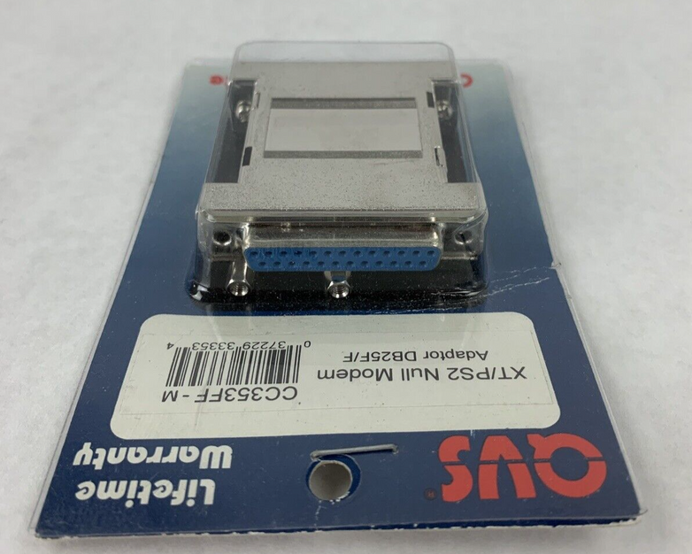 New QVS CC353FF-M XT/PS2 Null Modem Adapter DB25F/F