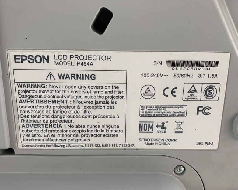Epson H454A 485W Projector - Tested