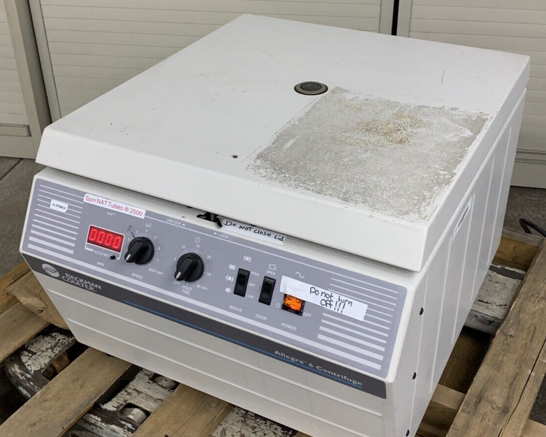 Beckman Allegra 6 Bench Top Centrifuge Tested Bad Timer For Parts and Repair