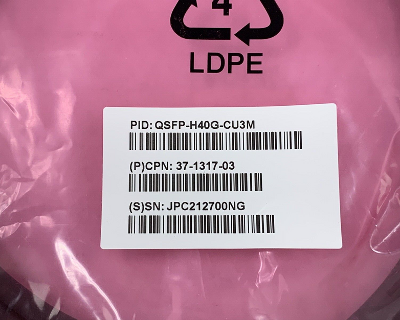 Cisco QSFP-H40G-CU3M 40GB QSFP Direct Attach Copper Cable 37-1317-03