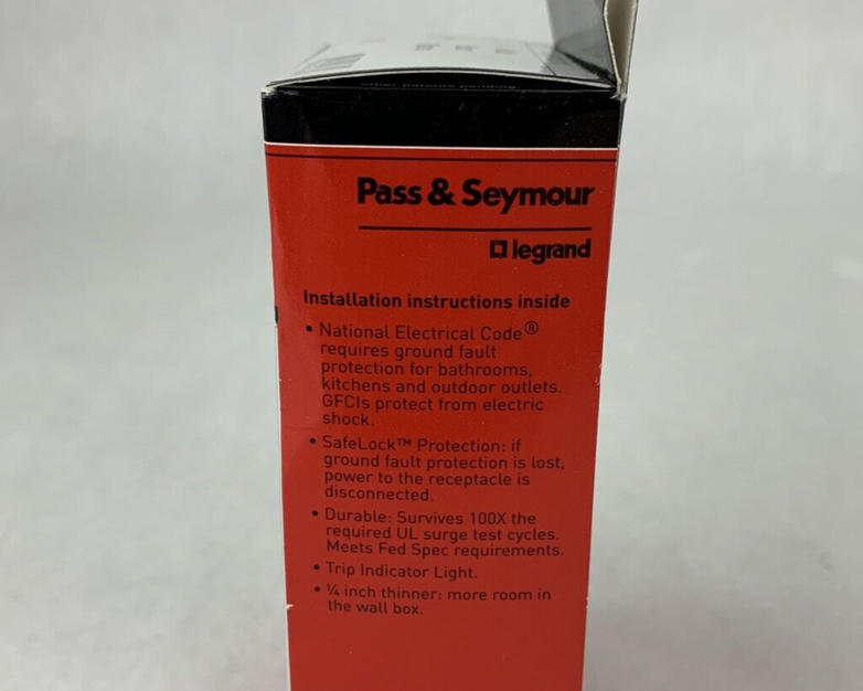 New Pass & Seymour LeGrand 1595-WCC10 GFCI Duplex Receptacle White