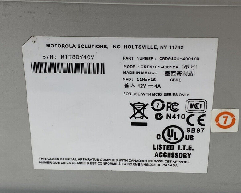 Symbol CRD9101-4001CR 4-Slot Charging Station For Parts or Repair