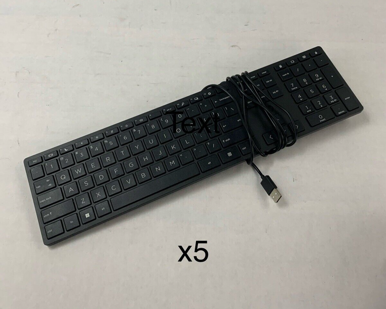 Lot of 5 HP L96909-001 Wired Desktop 320K USB Keyboard