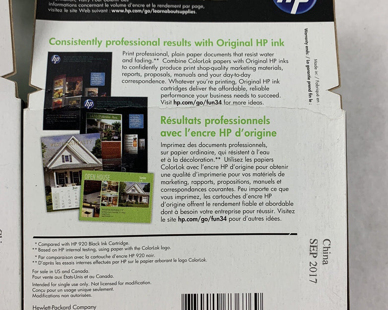 HP 920XL CD975AN Black Ink Cartridge EXP 9/17 (Lot of 3)