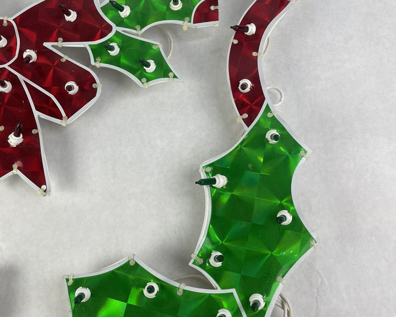 Celebrations 48" Holographic Holly With Bow Lighted Sign - Tested