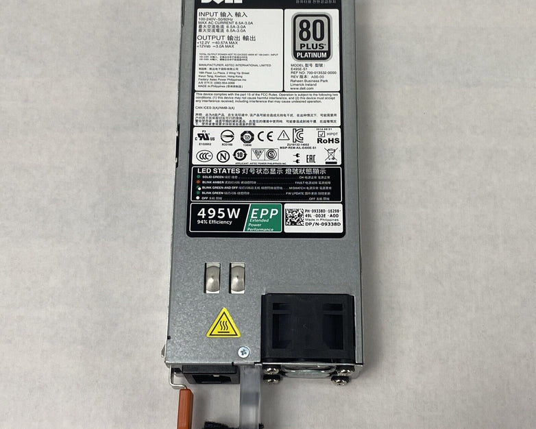 Dell N-09338D Switching Power Supply 495W 6.5A 80 Plus Platinum E495E-S1