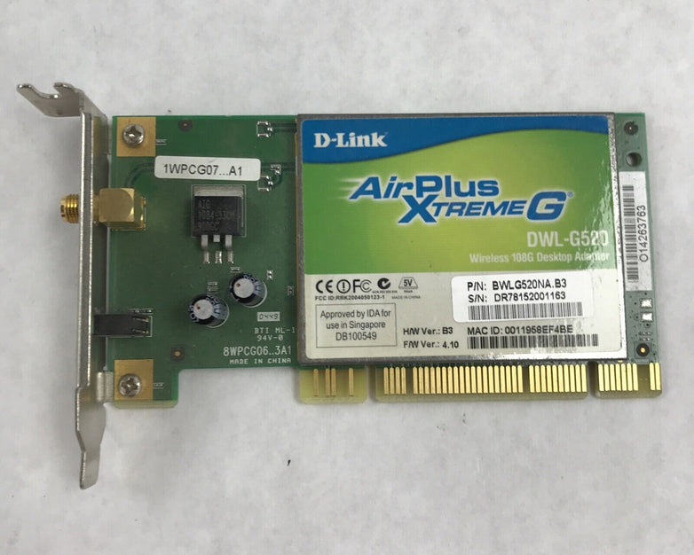 Lot of 2 D-Link AirPlusXtremeG DWL-G520 BWLG520NA.B3