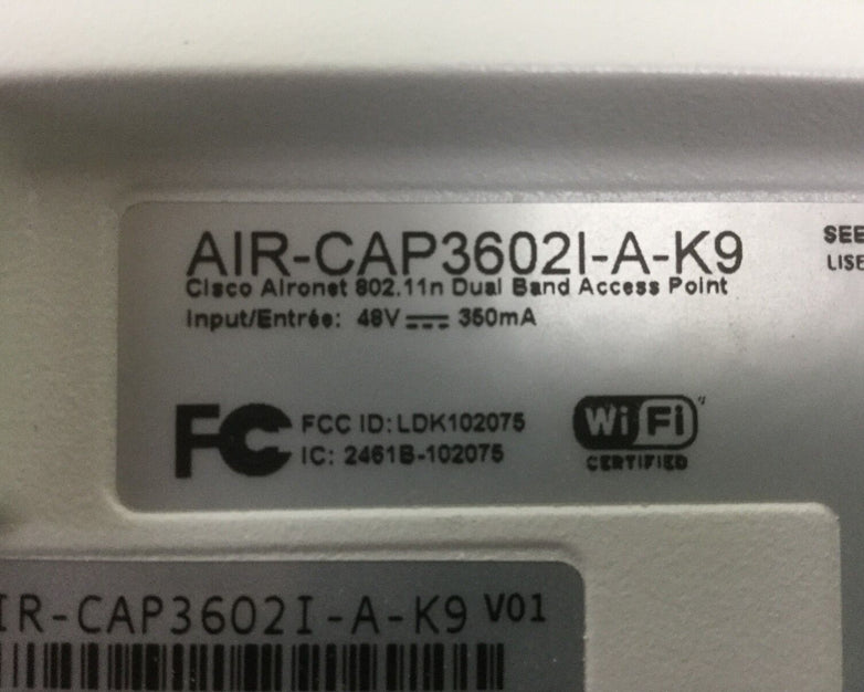 Cisco AIR-CAP3602I-A-K9 Aironet 802.11n AP with AIR-RM3000AC-A-K9