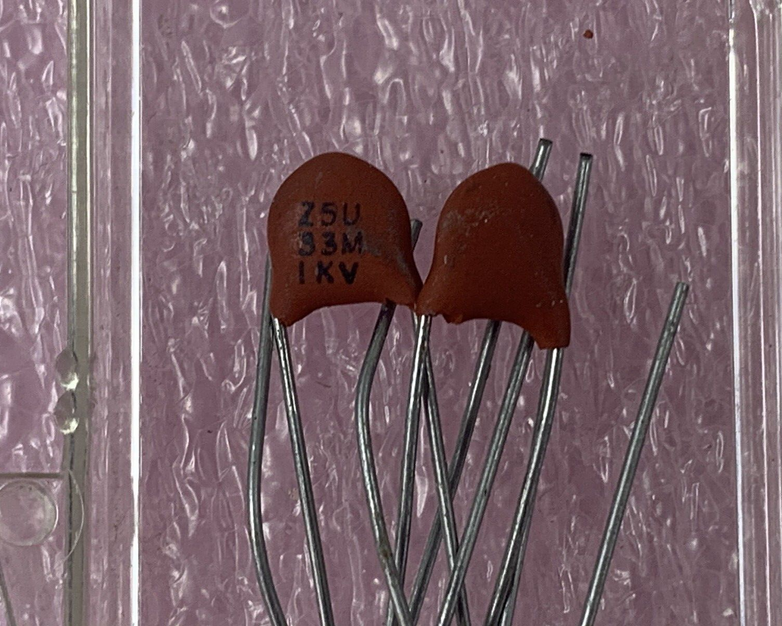 Sprague 5GAQ33 1000V 33pF Ceramic Disc Capacitor - Lot of (5)