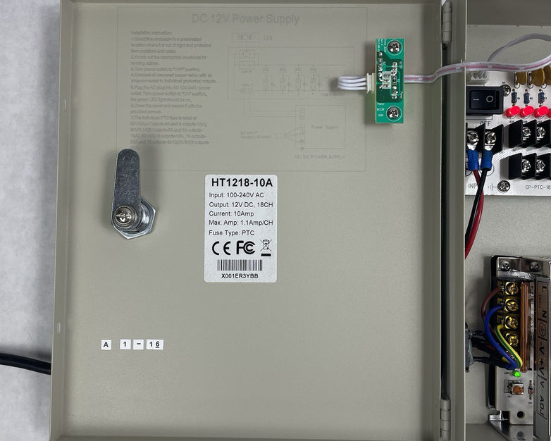 18 Channel Port 12V DC 10 Amp Amper with Power Supply No Keys