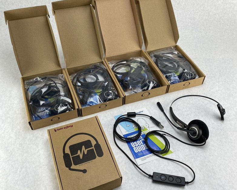 Lot of 5 Voice joy T600F-USB Wired Binaural Headset
