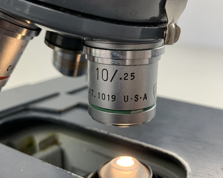 American 1037 Spencer Laboratory Microscope 100/1.25, Oil 10/.25, 45x NA 56