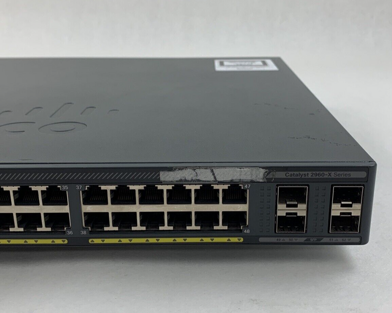 Cisco WS-C2960X-48FPS-LV05 48Port POE+ Switch Tested W/C2960X-STACK No OS