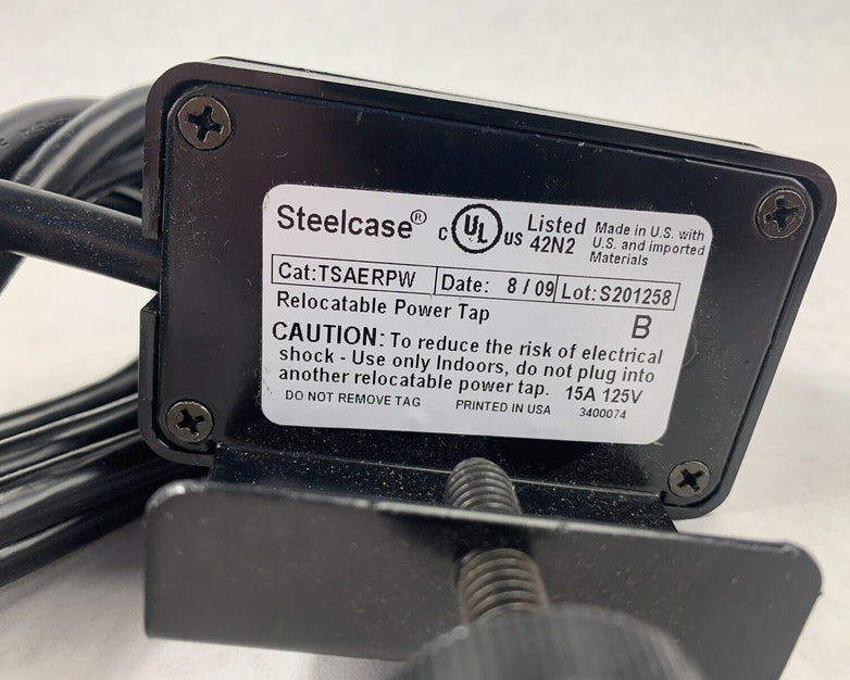 Steelcase Desk TSAERPW Relocatable Power Tap Extension Cord