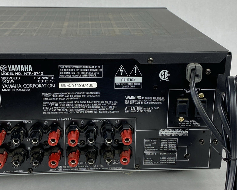 Yamaha HTR-5740 Natural Sound AV Receiver No Remote