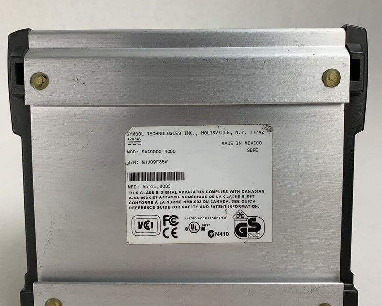 Symbol SAC9000-4000R Charging Cradle Tested No Power Supply No Batteries