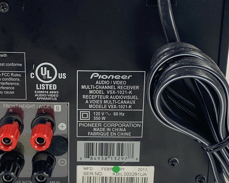 Pioneer VSX-1021-K Audio/Video Multi-Channel Receiver