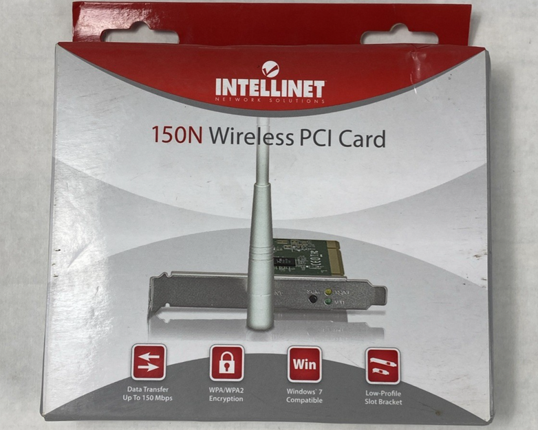 Intellinet 150N Wireless PCI Card with 3dBi Detachable Dipole Antenna