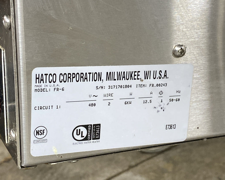 Hatco FR-6 Food Rethermalizers / Bain-Marie Water Heater Sink Wash Tub