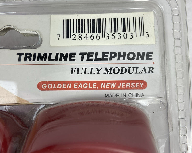 Trimline GE Red Corded Telephone Model 5303 Wall Mount Retro Style New In Box