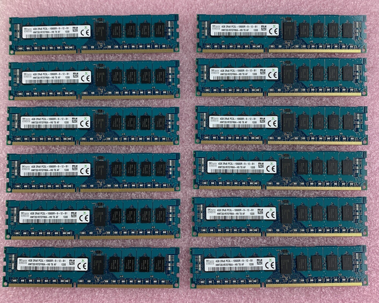 SK Hynix HMT351R7EFR8A-H9 T8 4 GB 2Rx8 PC3L-10600R Server Memory Lot of 12