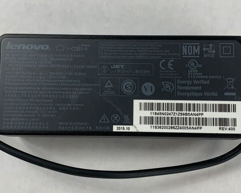Mixed Lot of 5 Lenovo 20V 4.5A 90W AC Power Adapter