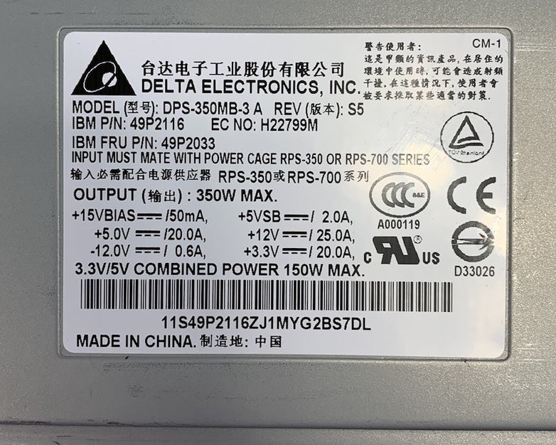 Delta Electronics DPS-350MB-3 A Rev S5 Power Supply