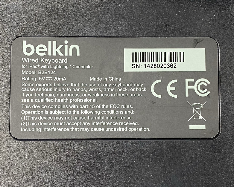 Belkin B2B124 Wired Keyboard for iPad w/ Lightning Connector Tested (Lot of 10)