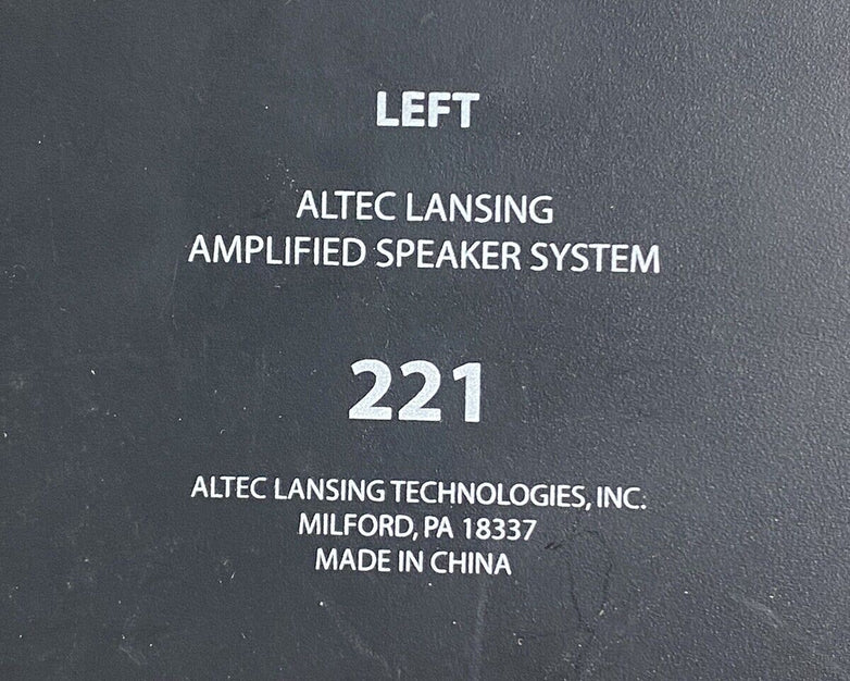 Altec Lansing Pair of Mini Portable Computer Speakers 221 For Parts or Repair