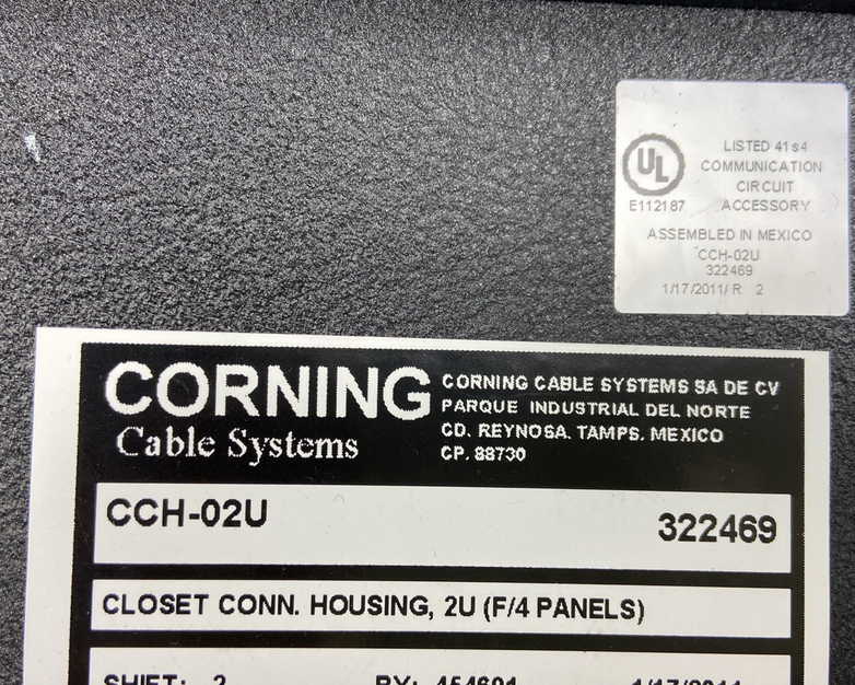 Corning Lanscape CCH-02U 2 Rack Unit Closet Connector Housing