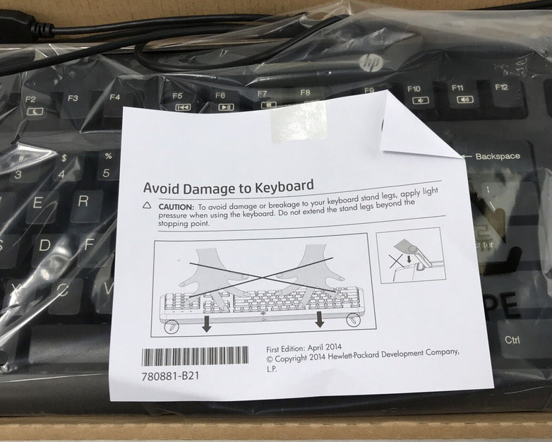 HP 672647-003 KU-1156 Wired Standard QWERTY USB Desktop Keyboard Black