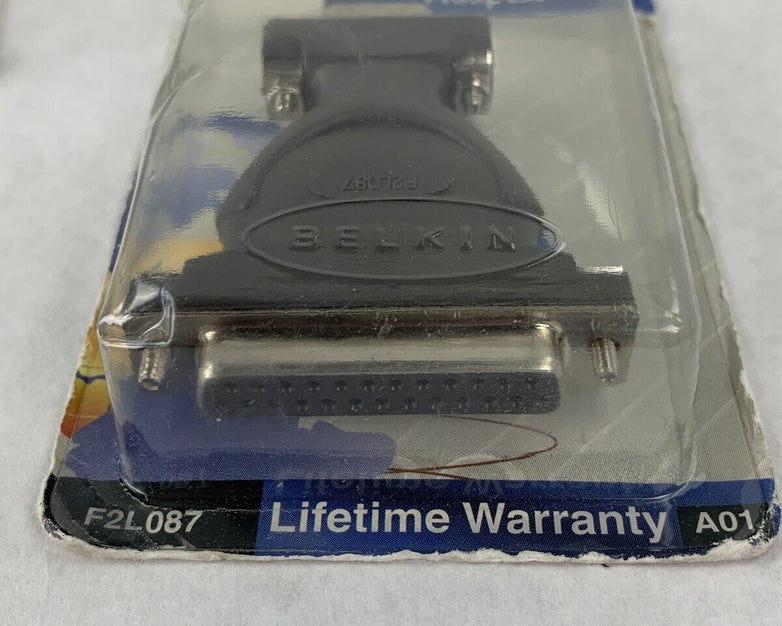 Lot of 2 New Belkin F2L087 Serial Port Adaptor DB9 Male / DB25 Female