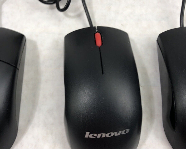 Assorted Lenovo Wired USB Mice - 2 45J4889 - 1 0PH133 - 1 03X6861 (Lot of 4)
