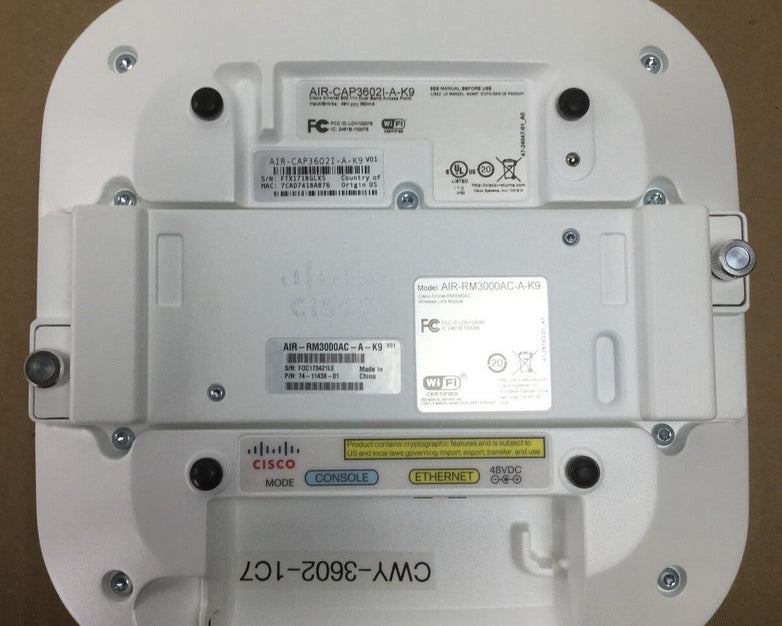 Cisco AIR-CAP3602I-A-K9 Aironet 802.11n AP with AIR-RM3000AC-A-K9