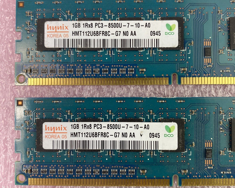 Lot( 4 ) 1GB Hynix HMT112U6BFR8C-G7 1Rx8 PC3-8500U DDR3 non-ECC Desktop RAM