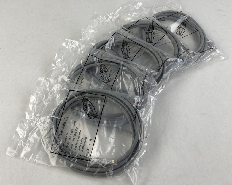 Category 6 Patch Cord (UTP) 7FT 550MHz (Lot of 5)