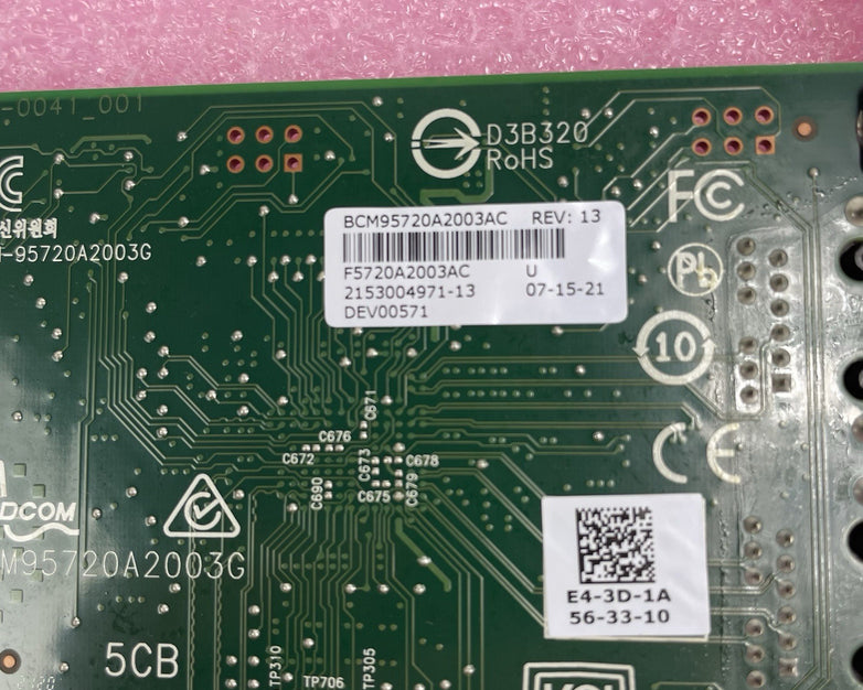 Broadcom BCM95720A2003G Dual Port Ethernet Card