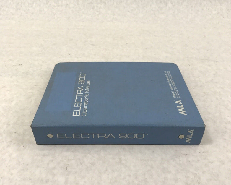 MLA Electra 900 Medical Laboratory Operators Manual for Electra 900 and 900C