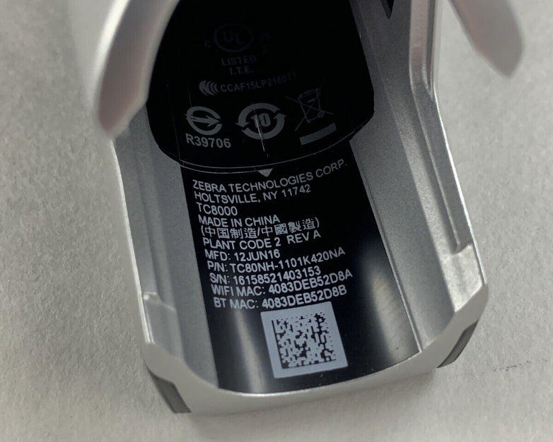 Zebra TC8000 Handheld PC Barcode Scanner Tested w/ Battery, Cradle, Power Supply