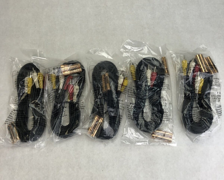 Lot of 5 - Accessory Pack - 1 RCA Cable & 4 - AAA Batteries 190437