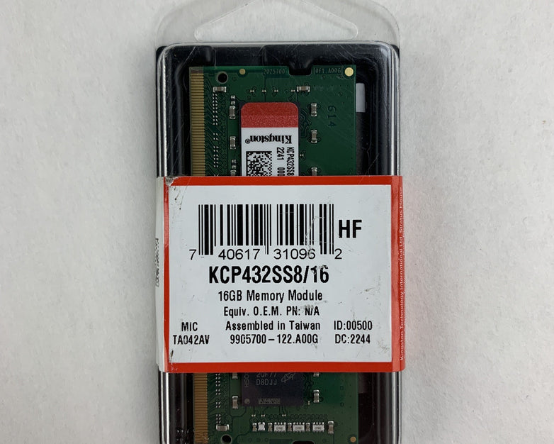 Kingston 16 GB KCP432SS8/16 LAPTOP DDR4-3200 1x16GB 260P New
