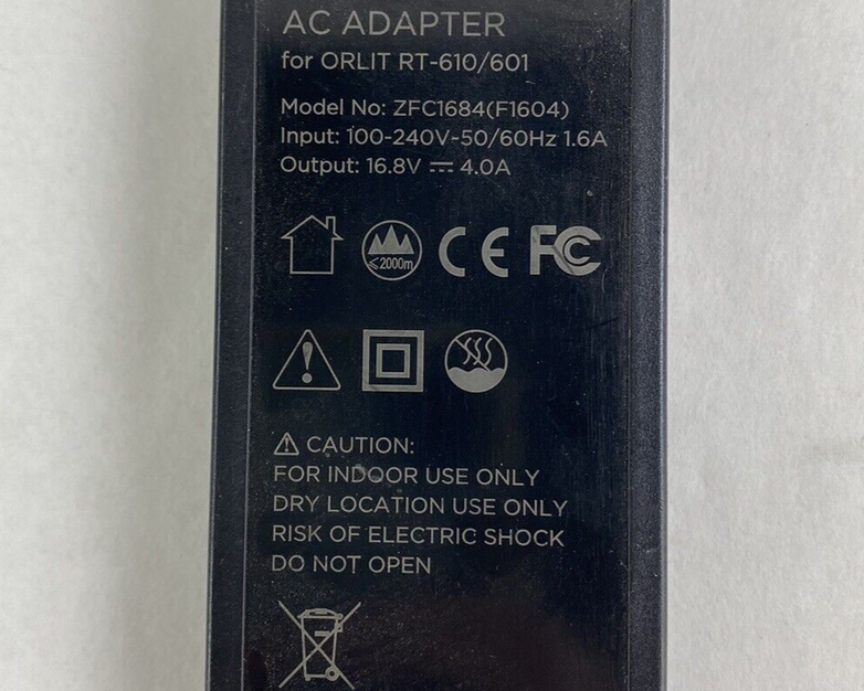 ORLIT AC Adapter for ORLIT RT-610/601 Model No. ZFC1684 (F1604)