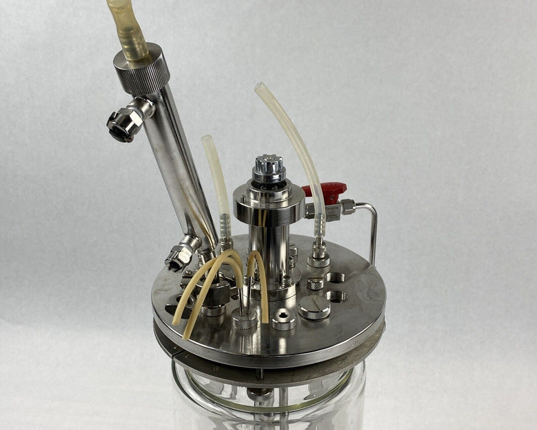 Eppendorf G-1395-13 3L Liter Glass Jacketed Vessel Bioreactor