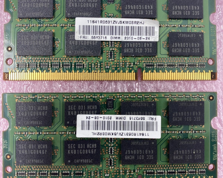 Lot ( 4 ) 2GB Samsung M471B5673FH0-CH9 2Rx8 PC3-10600S Laptop Memory RAM