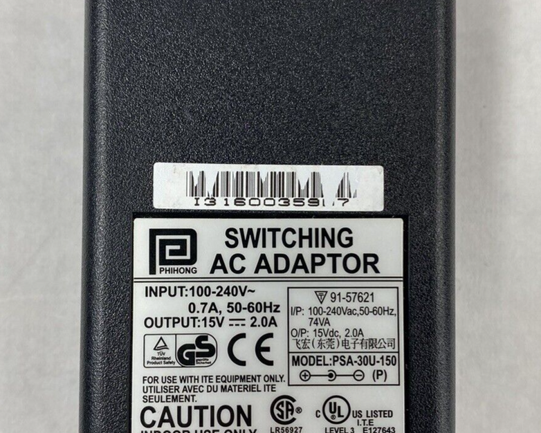 Lot of 2 AC Adapter PSA-30U-150 15V 2.0A Power Supply