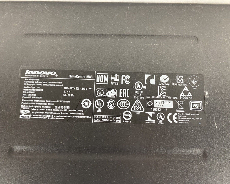 Lenovo ThinkCentre M83 MT Intel Core i7-4770 3.40GHz 8GB RAM No HDD No OS