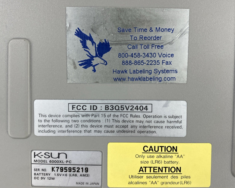 K-Sun Label Lab 6000 XL PC Professional Label Maker Untested