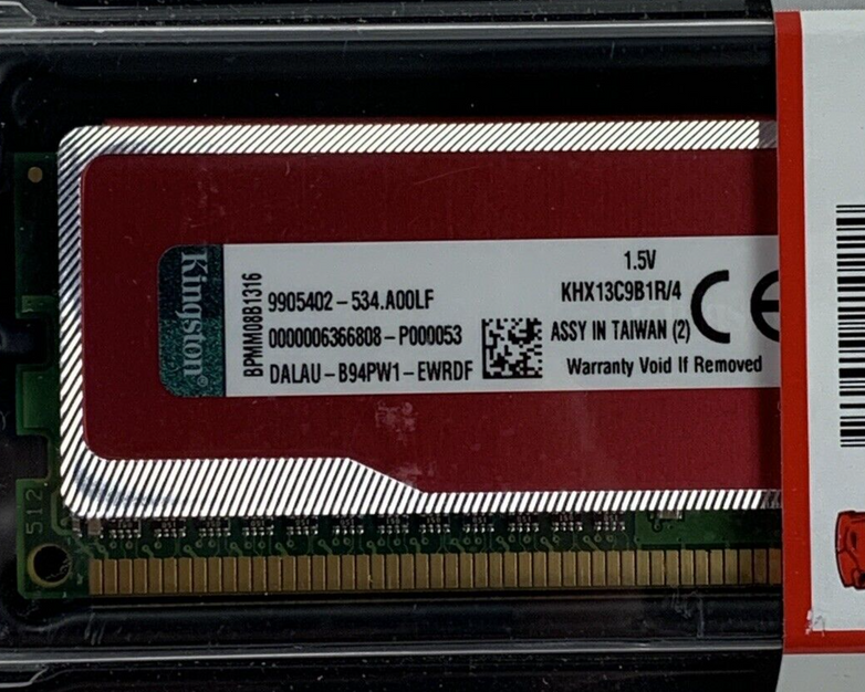 Kingston KHX13C9B1R/4 HYPERX RED 4 GB DDR3-1333MHz PC3-10600 1.5V New Lot of 2