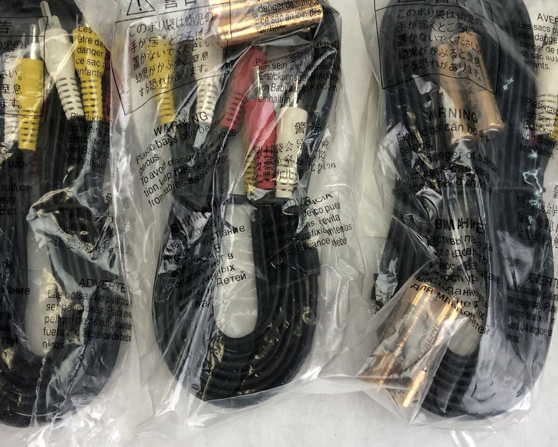 Lot of 5 - Accessory Pack - 1 RCA Cable & 4 - AAA Batteries 190437
